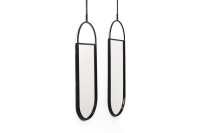 Mirror - Round Wall Mirrors - Metal - Black - 22x60|9x50cm