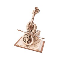 Music Box Wood DIY 3D Puzzle Magic Cello, Robotime, AMK63, 23.5x20.5x18.5cm