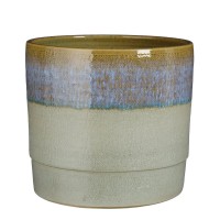 Olof Flower Pot - H24 x Ø26 cm - Terracotta - Dark Blue