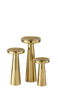 J-Line candle holders Stainless - metal - gold - 3 pieces