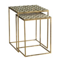 Alanza side table outside - Set of 2 - L38 x B38 x H48 cm - Metal - Green