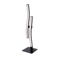 LED Tischleuchte "Onda", Tischlampe aus Metall und Kunststoff in Schwarz,, mit fest verbauten LEDs, Beleuchtung für Wohnzimmer, Büro oder Nachttisch 44 cm hoch