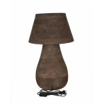 Peake Brown Mango Wood Round Table Lamp Big