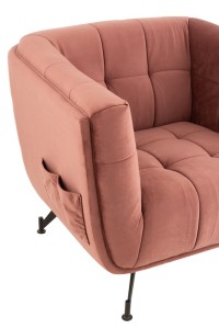 J-Line lounge chair 1-seater - textile/wood/metal - antique pink