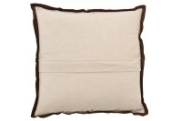 J-Line cushion Square - leather/linen - brown