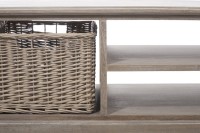 J -Line Coffee Table Rectangle - 2 sliders and 1 basket - Wood - Gray