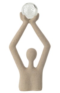 J-Line Bust Ball Head Resin/Crystal Beige