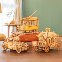 3D Wooden Puzzle Tramcar, Robotime, TG505, 18x5.8x14cm