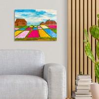 Okto clay DIY 3D Artwork with foam clay, Flower Beds In Holland by Vincent van Gogh, 10001, 30x40cm