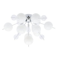 Ceiling lamp "explosion" white made of metal and glass, G9 versions, ceiling lamp for dining room, living room, hallway or office, Ø57 cm