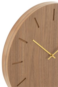 J-Line Round clock - wood - natural - Ø 4 cm