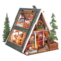 Robotime, DIY miniatuurhuis, A-Frame Cabin, DG181, 24,6x22,2x21,8 cm