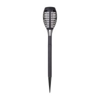 3 Set LED earth spit "torch" 58 cm made of gray plastic, with integrated LED, solar light for outside