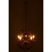 J-Line Hanglamp Kandelaar Antiek Glas Bruin