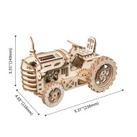 Wooden Puzzle 3D Tractor, Robotime, LK401, 23.8x11.8x14cm.