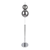 LED Stehleuchte "NOVA" Stehlampe mit Dimmfunktion aus chromfarbenem Metall, Kunststoff und Rauchglas, mit fest verbauten LEDs , ca 150 cm hoch