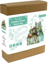 Music box DIY 3D Wooden Puzzle, Panda's Home, Tone-Cheer, TQ057, 13x10.3x13.8cm