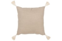 J-Line cushion Flowers/Leaves - cotton - taupe/beige