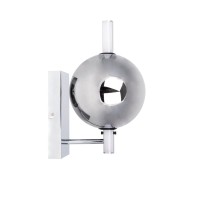 LED Wandleuchte "NOVA" chrom aus Metall und Rauchglas, mit integrierter LED, 31,3 cm hoch