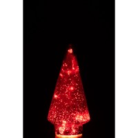 J-Line Kerstboom - glas - rood - medium - LED