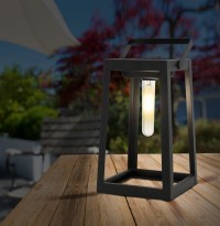 LED decorative lamp, for outside, decoration metal and plastic in black, with integrated LED