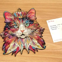 Houten Legpuzzel, Robotime, Cat King, TA002, 26x31,6cm