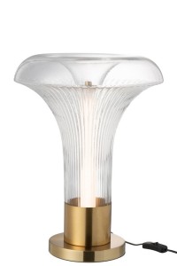 J-Line Lamp LED Gold Metal/Glass Transparent