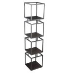 Nanci Black Iron Open Cube Cabinet L