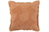 J-Line cushion Fringes - cotton - coral