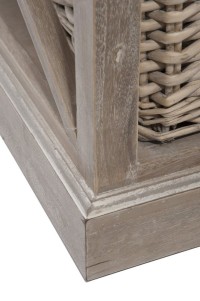 J -Line Coffee Table Rectangle - 2 sliders and 1 basket - Wood - Gray