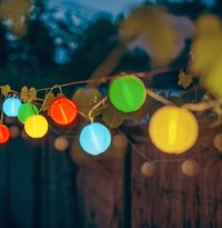 LED textile 10-solar light chain colorful, for outside, light chain-metal and plastic and textile, colorful, with integrated LED
