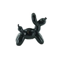 Ornament- Spaarpot Ballon Hond- Keramiek- Zwart-17x7x17cm