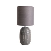 Ceramic table lamp "Erida", ceramic table lamp in gray, with E14 socket, for dining room, living room, hallway or office, table lights inside
