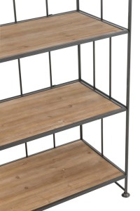 J-Line Rack Round - metal/wood - brown