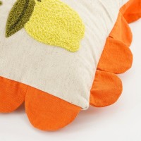 Lemon's decorative cushion - L65 x B45 x H10 cm - Cotton - Off -White, Yellow, Orange