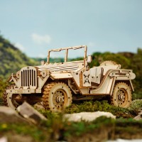 Wooden Puzzle 3D Army Field Car, Robotime, MC701, 18.9x9.9x8.9 cm