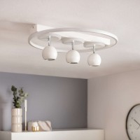 3 SPOT LED ceiling lamp "Ronda" Ø 50cm, made of metal and plastic, white, GU10, spots inside