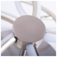 LED ceiling lamp "Rizado" Ø: 57cm made of metal in satin nickel and plastic, with firmly built-in LEDs, lighting for living rooms and office.