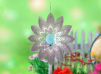 BlinQ-Art Windspinner Azalea Flower, 735484, Ø19cm, glass ball 35mm