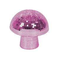 Ornament - Disco -Mushroom - Glass - Pink- 14x14x14cm