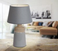 Ceramic table lamp "Talia", table lamp made of ceramic, beige/gray, with E14 socket, for dining room, living room, hallway or office, 31 cm high