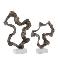 Maryan Brass Shaped Alu Casted Statue Marble BaseS