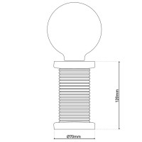 Table lamp max. 12cm high, decorative table lamp made of metal and plastic and textile material in black, white, E27 socket, table lamp for dining room, kitchen, children's room, hallway