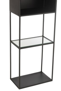 J-Line Rack Ricard Metal/Glass Black