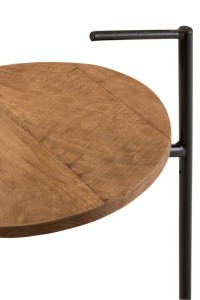 J-Line Side Table Bistro Round Mango Wood/Iron Natural/Black