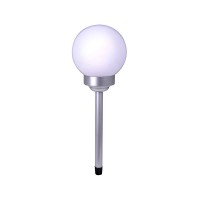 LED outside spherical spit "Ball" D: 25 cm, plastic earth skewer, white, with integrated LED