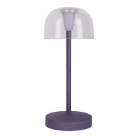 2-er Set LED battery table light "Gomba" for outside and inside, made of metal and plastic in blackberry, 18.5 cm high