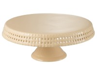 J-Line Cake plate - cake stand - ceramic - peach - L