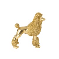 J-Line Poedel Staand Polyresin Goudkleurig Extra Large