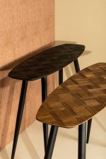 Tyano Black Recycled Teak Wood Side Table